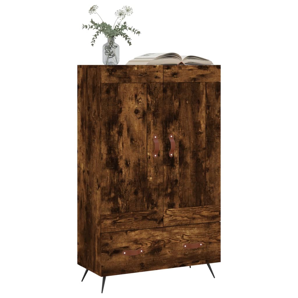 vidaXL Dulap înalt, stejar afumat, 69,5x31x115 cm, lemn prelucrat