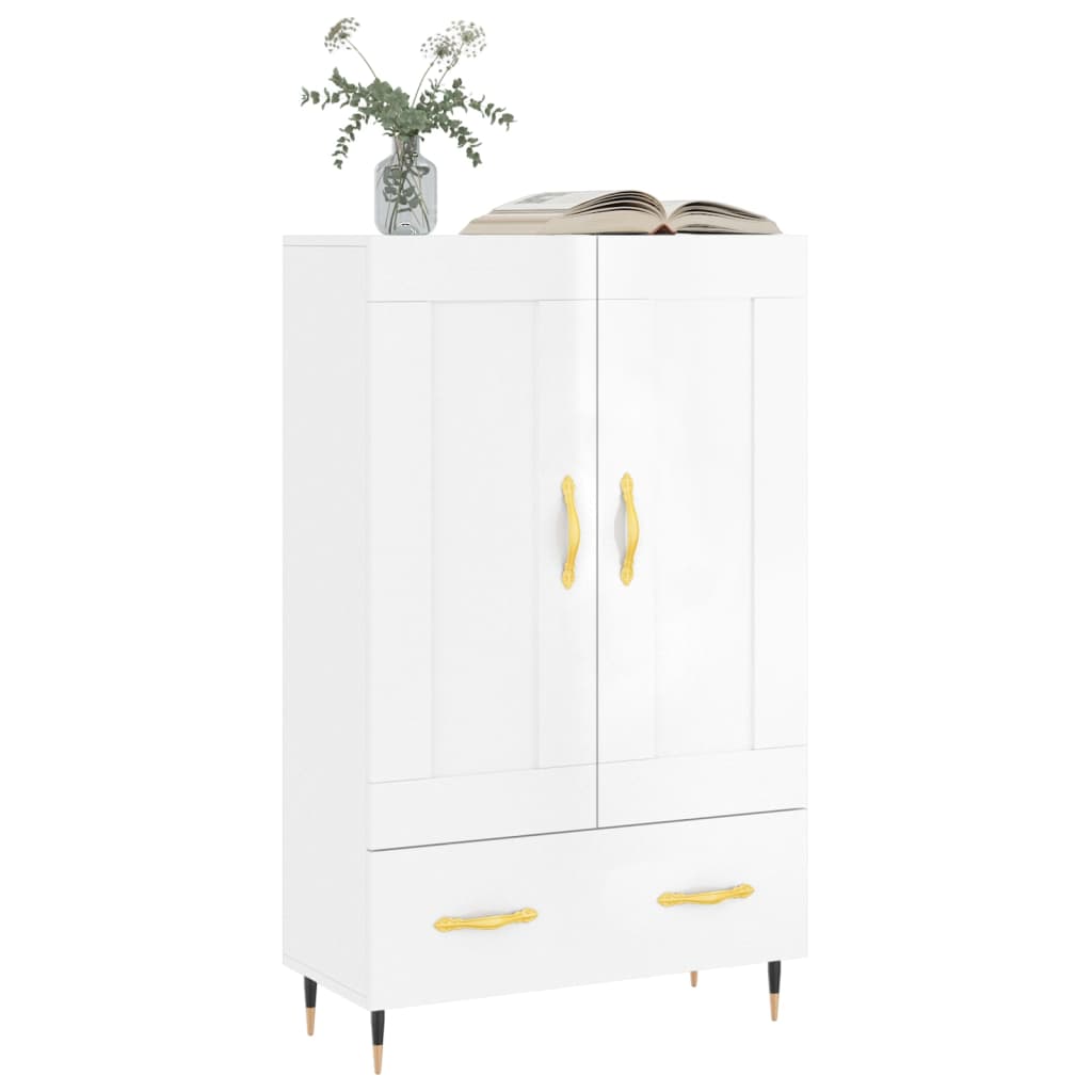 vidaXL Dulap înalt, alb extralucios, 69,5x31x115 cm, lemn prelucrat vidaXL Dulap înalt, alb extralucios, 69,5x31x115 cm, lemn prelucrat