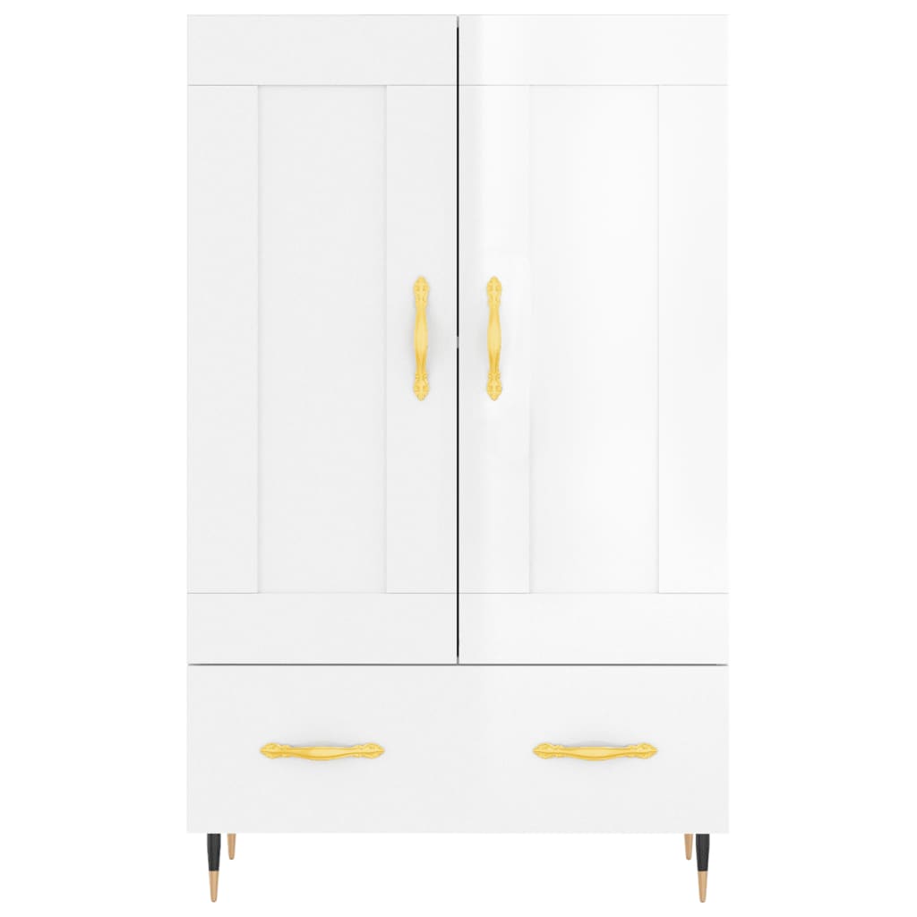 vidaXL Dulap înalt, alb extralucios, 69,5x31x115 cm, lemn prelucrat vidaXL Dulap înalt, alb extralucios, 69,5x31x115 cm, lemn prelucrat