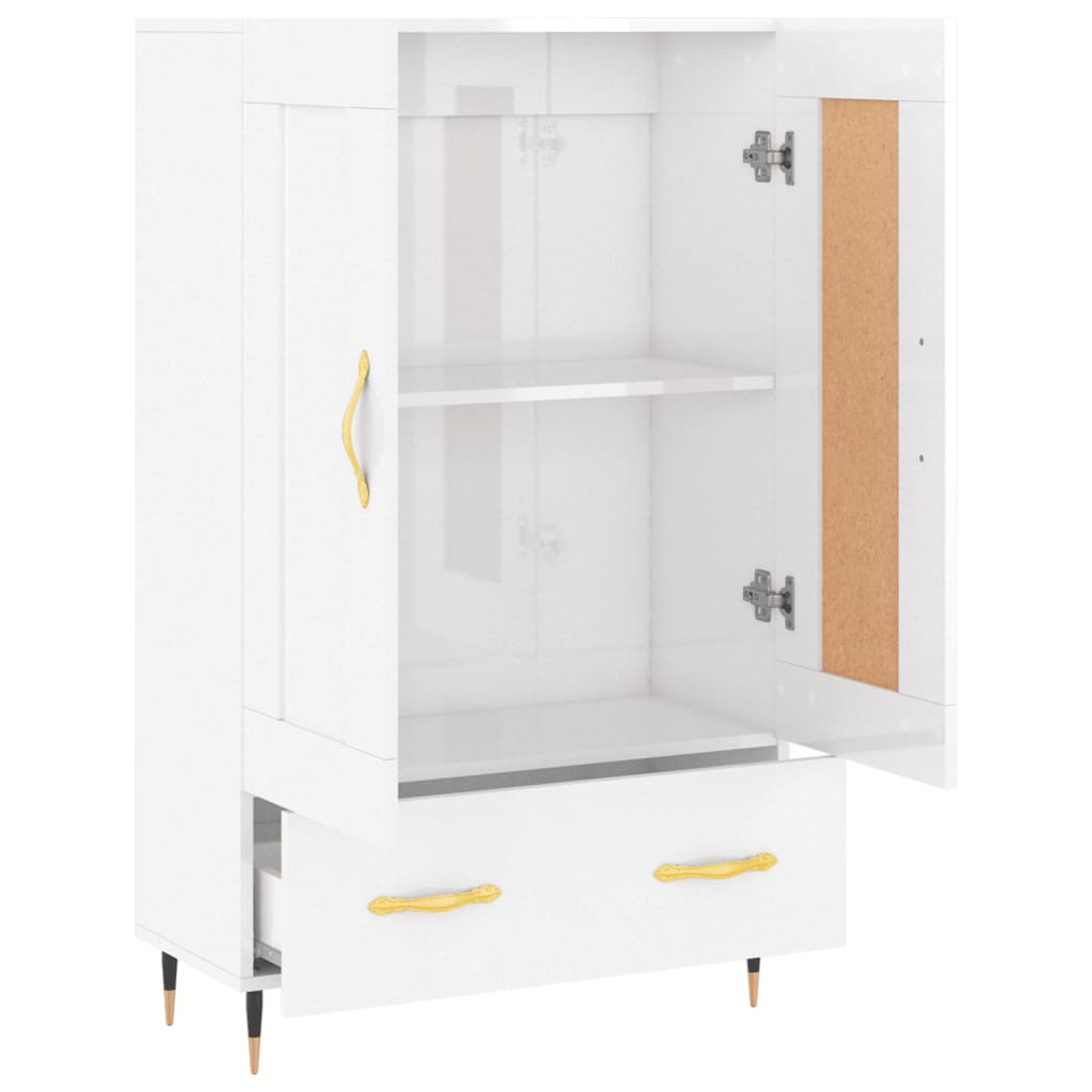 vidaXL Dulap înalt, alb extralucios, 69,5x31x115 cm, lemn prelucrat vidaXL Dulap înalt, alb extralucios, 69,5x31x115 cm, lemn prelucrat