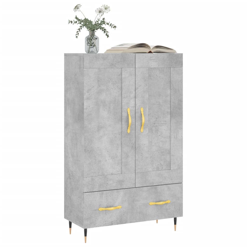 vidaXL Dulap înalt, gri beton, 69,5x31x115 cm, lemn compozit