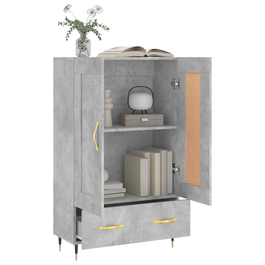 vidaXL Dulap înalt, gri beton, 69,5x31x115 cm, lemn compozit