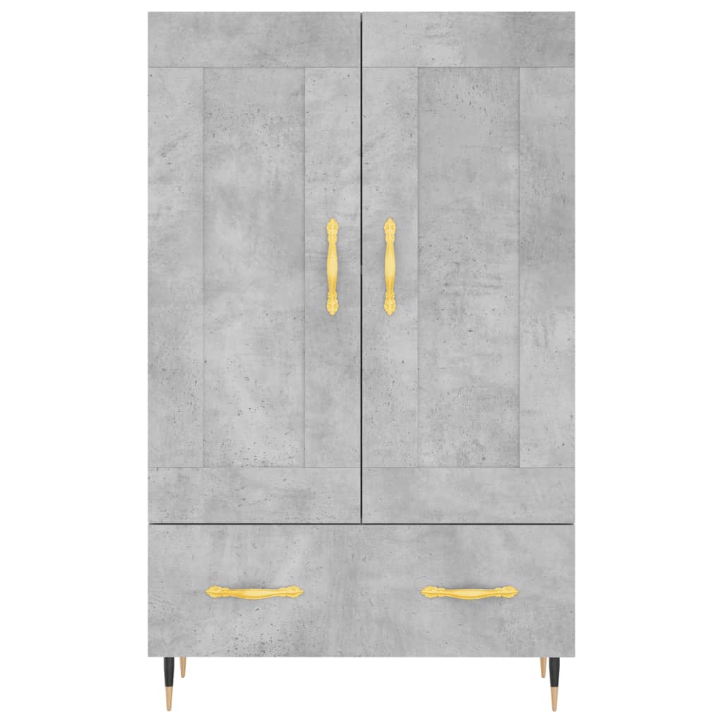 vidaXL Dulap înalt, gri beton, 69,5x31x115 cm, lemn compozit
