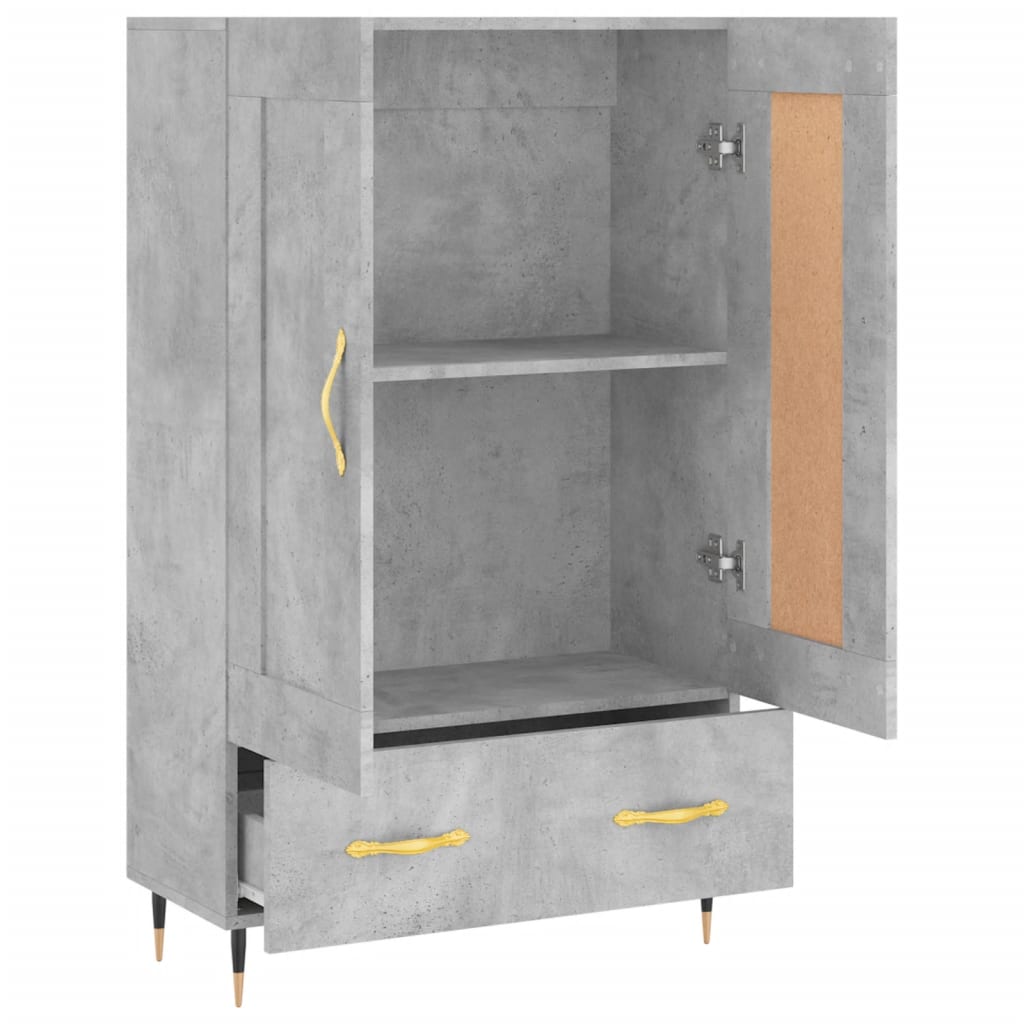 vidaXL Dulap înalt, gri beton, 69,5x31x115 cm, lemn compozit