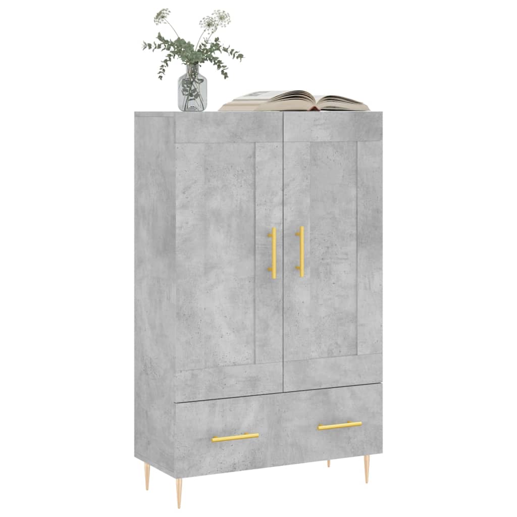 vidaXL Dulap înalt, gri beton, 69,5x31x115 cm, lemn compozit