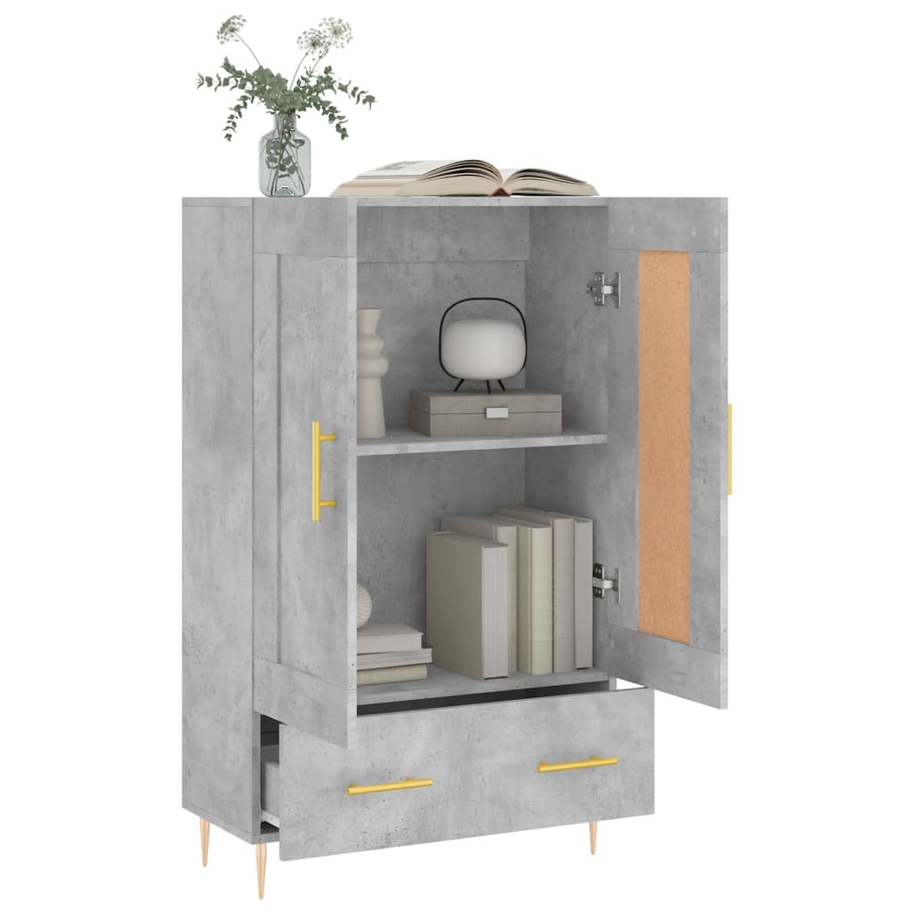 vidaXL Dulap înalt, gri beton, 69,5x31x115 cm, lemn compozit