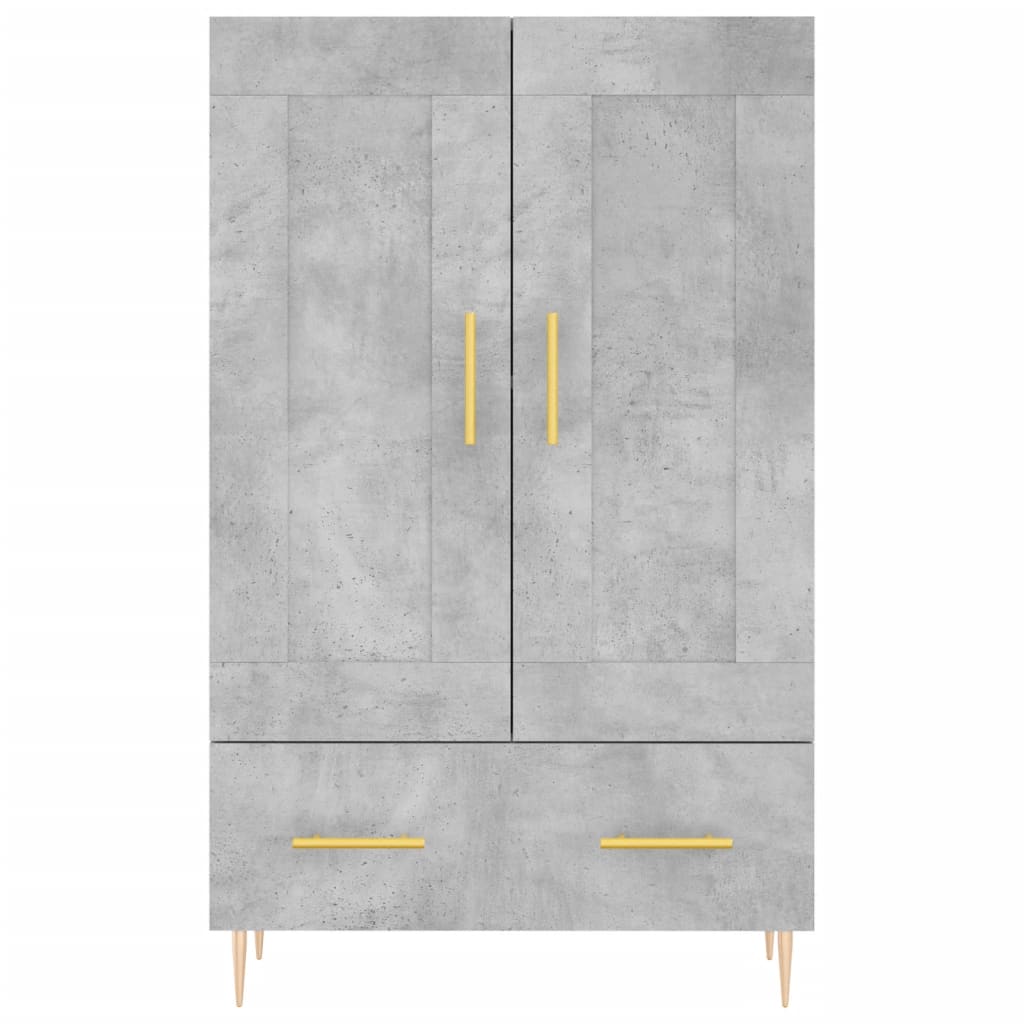 vidaXL Dulap înalt, gri beton, 69,5x31x115 cm, lemn compozit