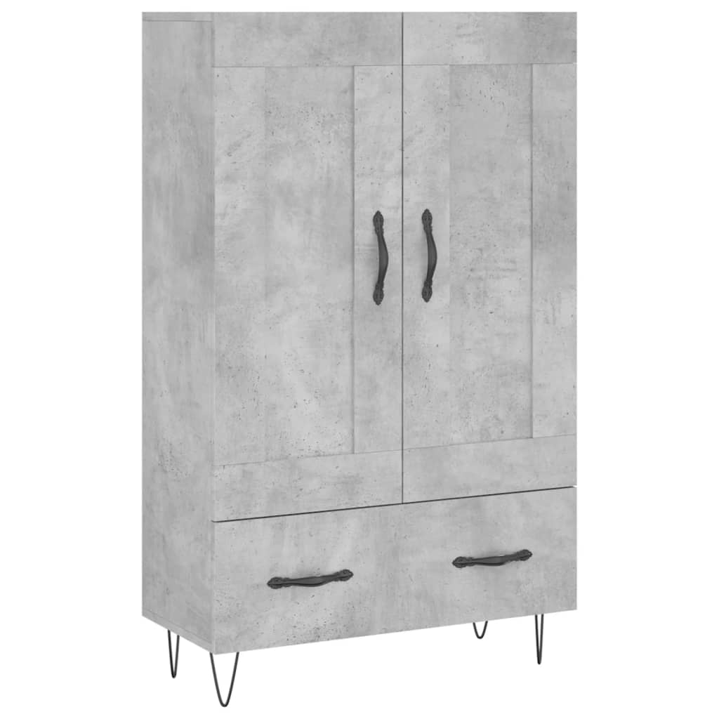 vidaXL Dulap înalt, gri beton, 69,5x31x115 cm, lemn compozit