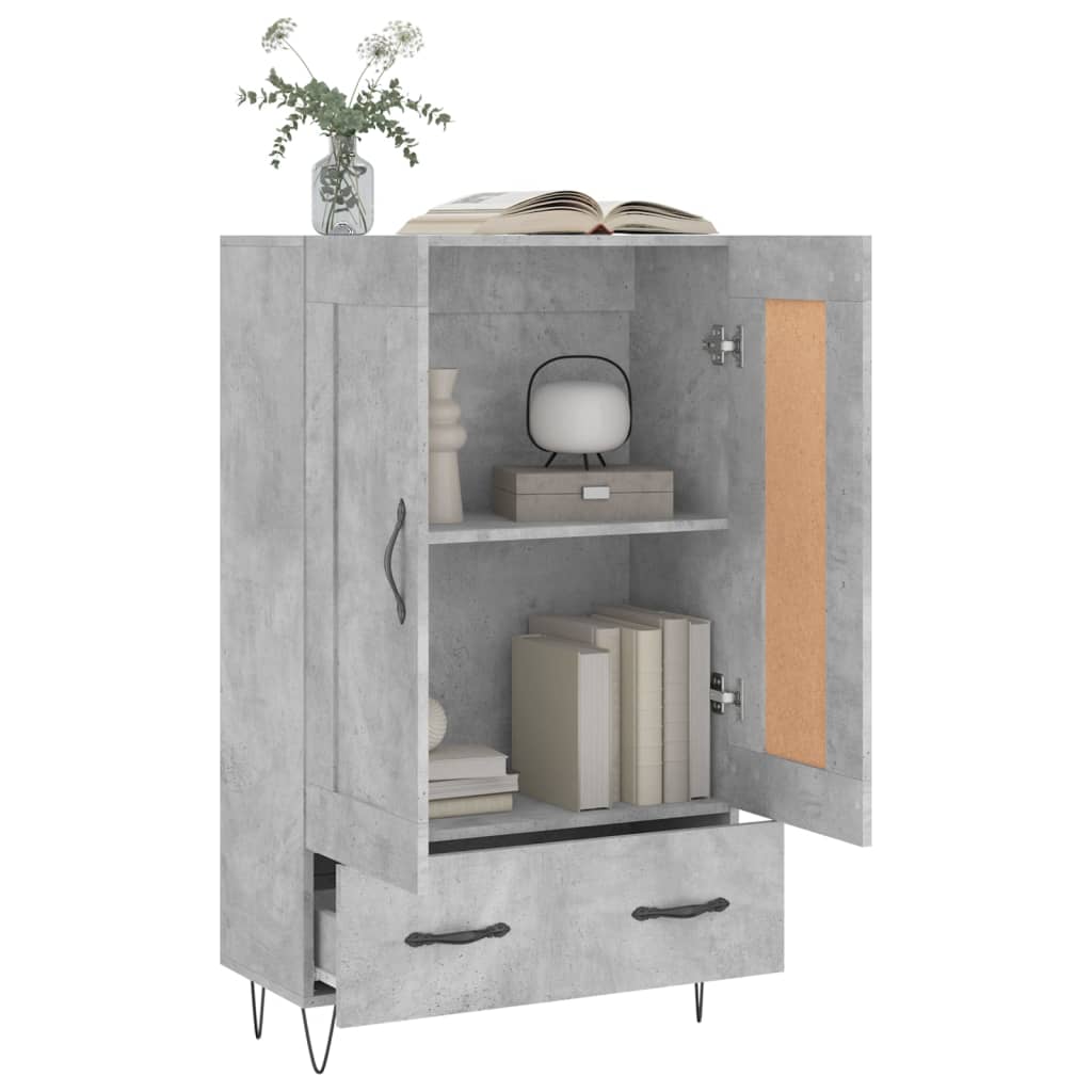 vidaXL Dulap înalt, gri beton, 69,5x31x115 cm, lemn compozit