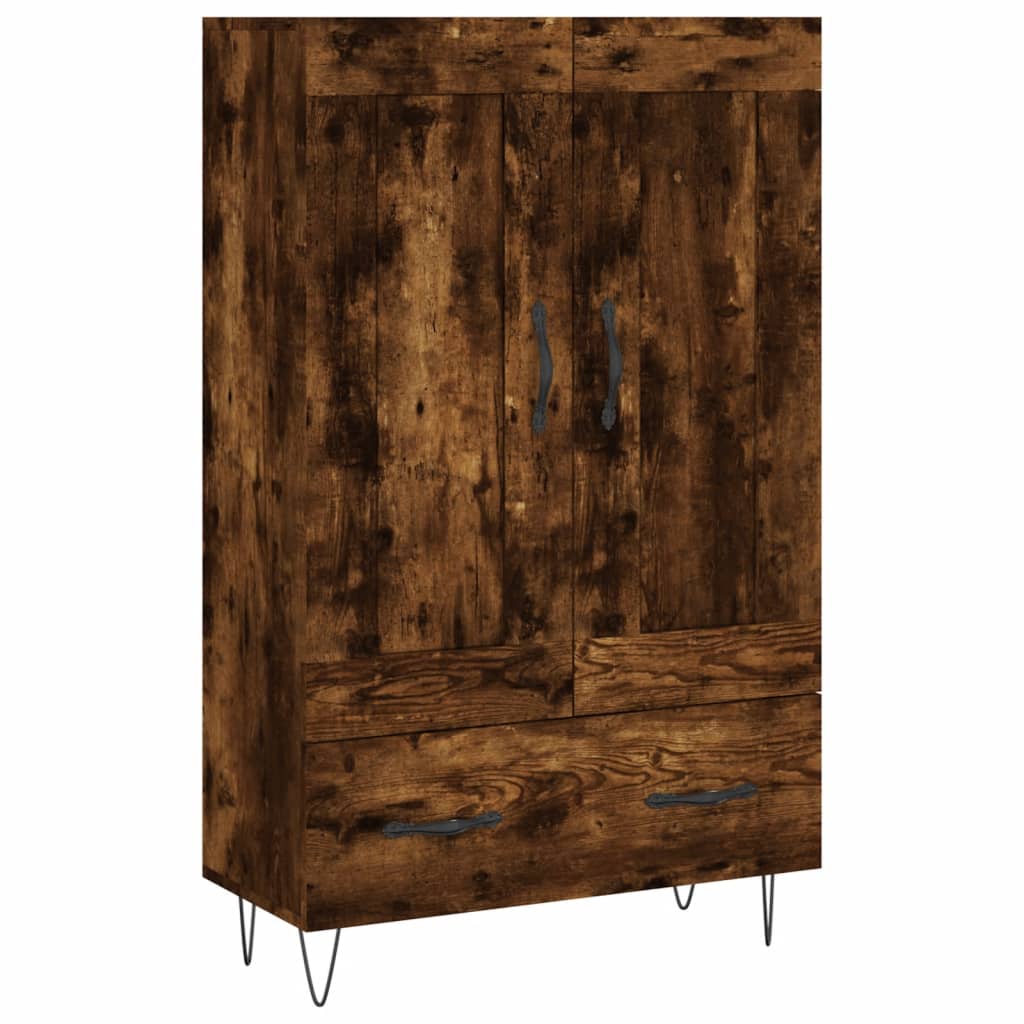 vidaXL Dulap înalt, stejar afumat, 69,5x31x115 cm, lemn prelucrat