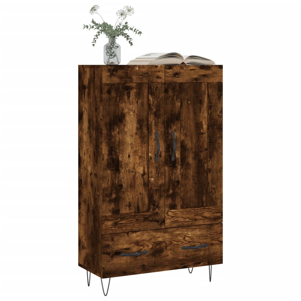 vidaXL Dulap înalt, stejar afumat, 69,5x31x115 cm, lemn prelucrat