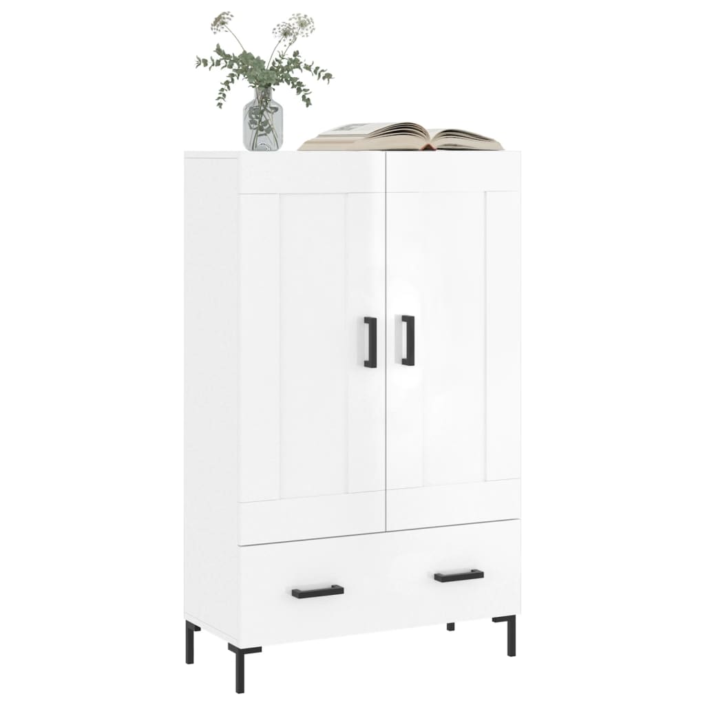 vidaXL Dulap înalt, alb extralucios, 69,5x31x115 cm, lemn prelucrat vidaXL Dulap înalt, alb extralucios, 69,5x31x115 cm, lemn prelucrat