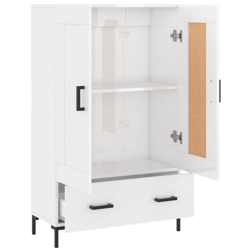 vidaXL Dulap înalt, alb extralucios, 69,5x31x115 cm, lemn prelucrat vidaXL Dulap înalt, alb extralucios, 69,5x31x115 cm, lemn prelucrat
