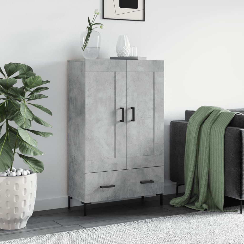 vidaXL Dulap înalt, gri beton, 69,5x31x115 cm, lemn compozit