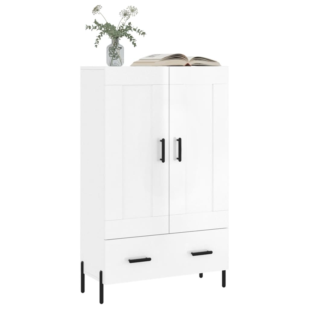 vidaXL Dulap înalt, alb extralucios, 69,5x31x115 cm, lemn prelucrat vidaXL Dulap înalt, alb extralucios, 69,5x31x115 cm, lemn prelucrat