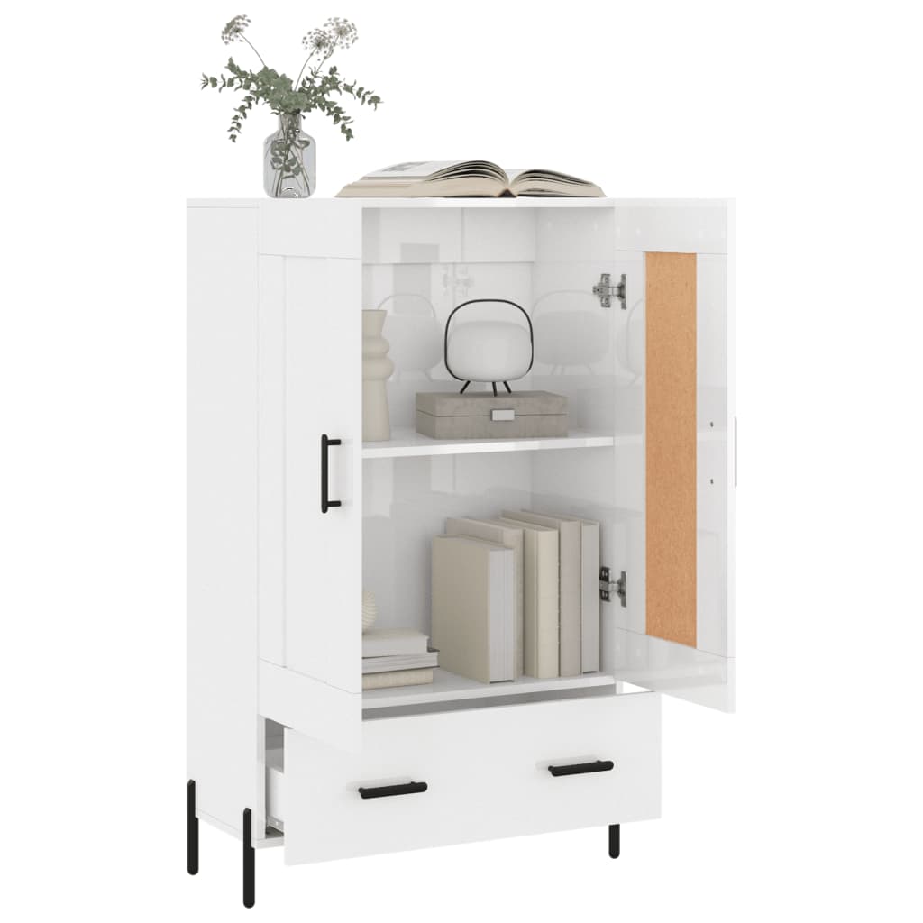 vidaXL Dulap înalt, alb extralucios, 69,5x31x115 cm, lemn prelucrat vidaXL Dulap înalt, alb extralucios, 69,5x31x115 cm, lemn prelucrat