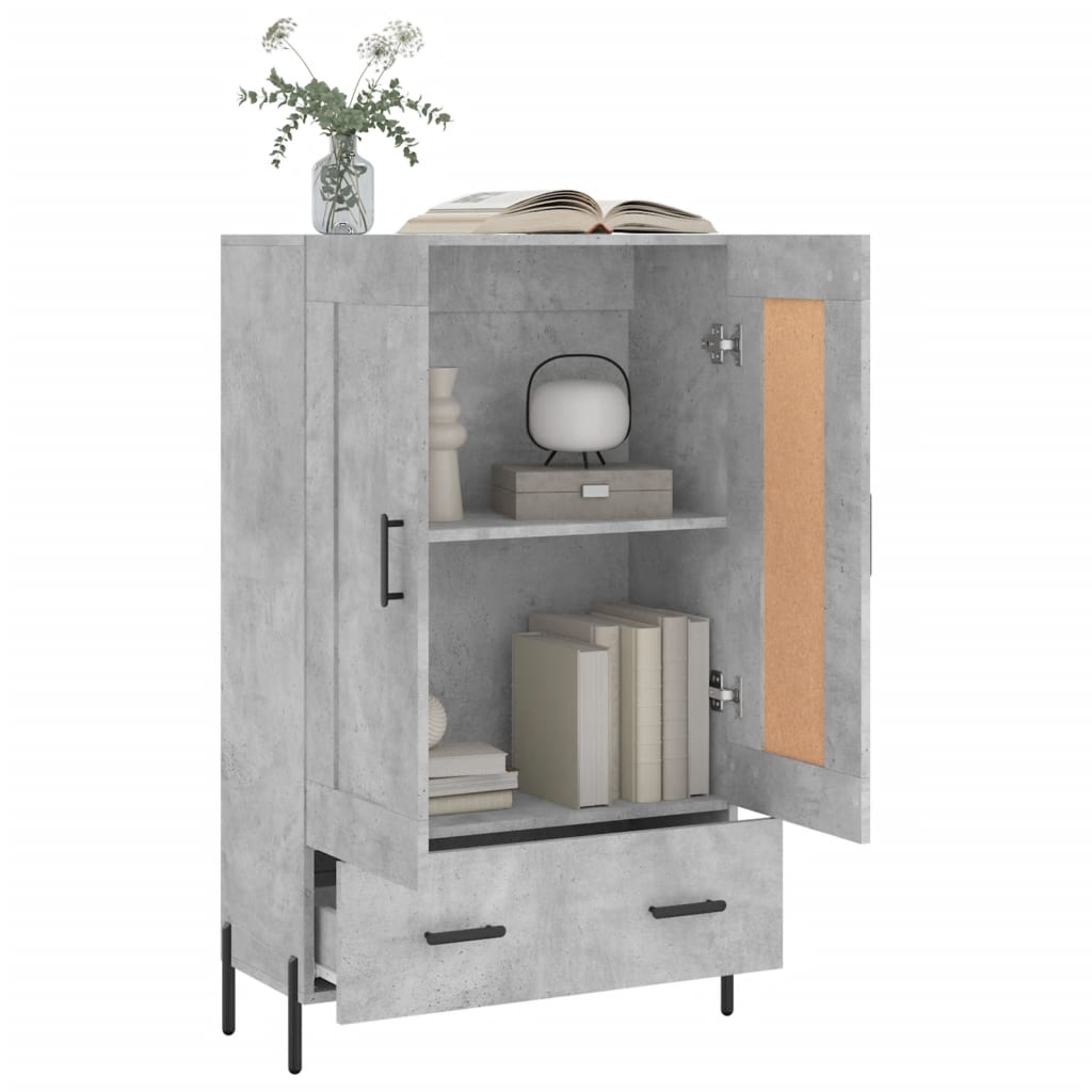 vidaXL Dulap înalt, gri beton, 69,5x31x115 cm, lemn compozit