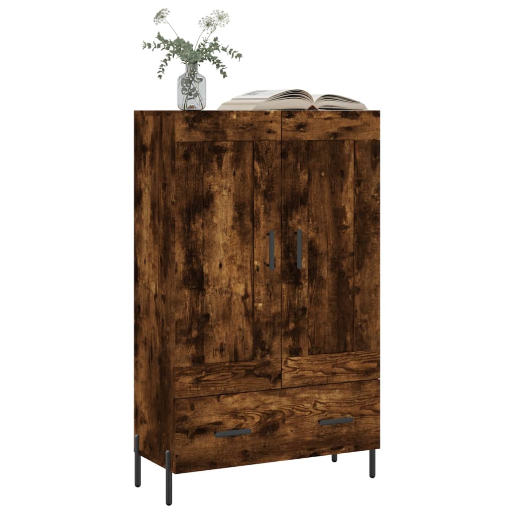 vidaXL Dulap înalt, stejar afumat, 69,5x31x115 cm, lemn prelucrat