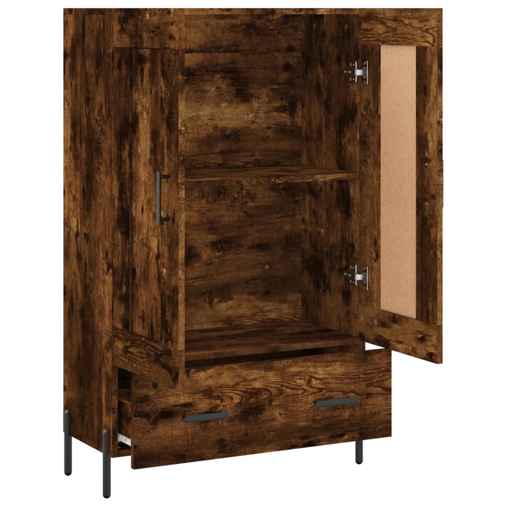 vidaXL Dulap înalt, stejar afumat, 69,5x31x115 cm, lemn prelucrat