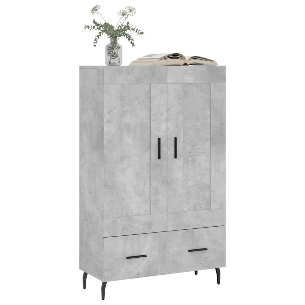 vidaXL Dulap înalt, gri beton, 69,5x31x115 cm, lemn compozit