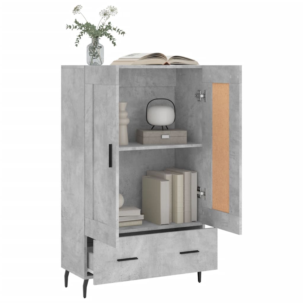 vidaXL Dulap înalt, gri beton, 69,5x31x115 cm, lemn compozit