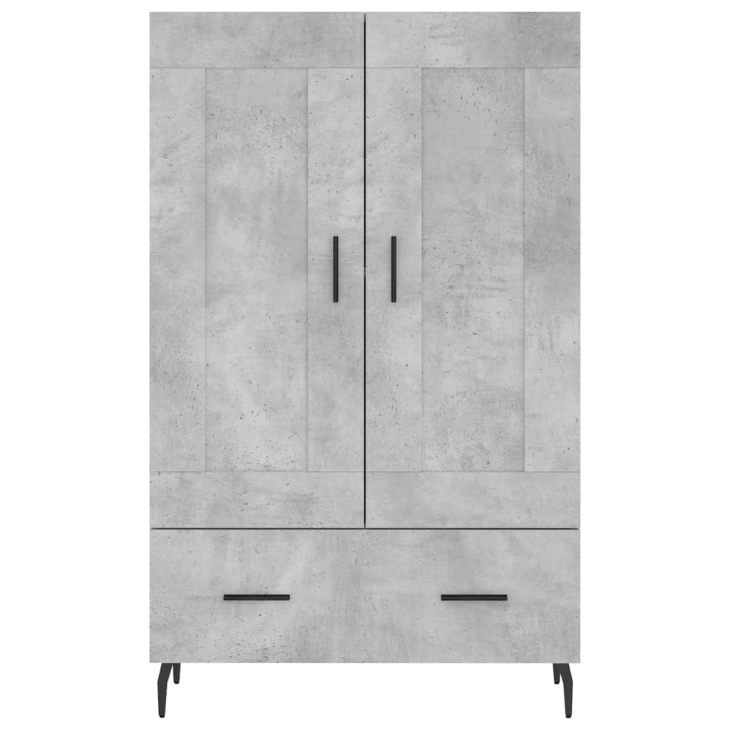 vidaXL Dulap înalt, gri beton, 69,5x31x115 cm, lemn compozit
