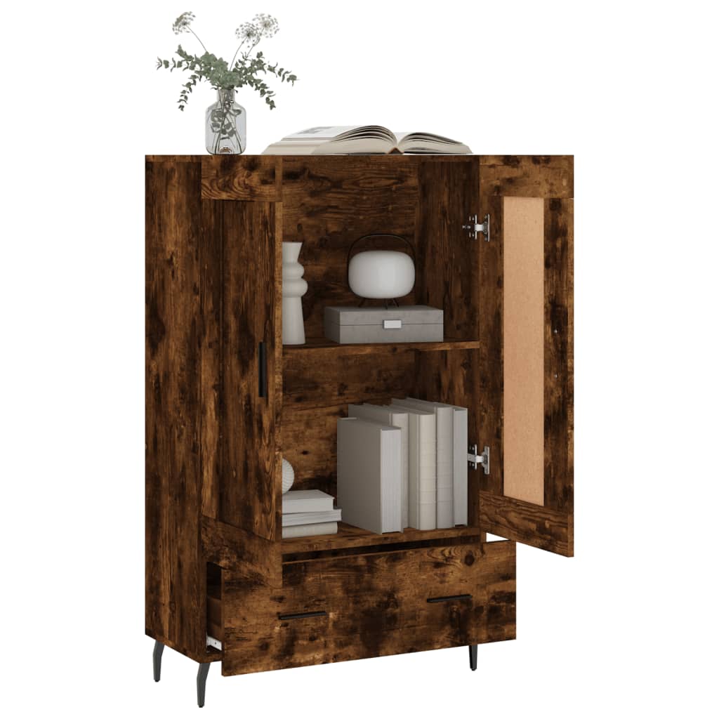 vidaXL Dulap înalt, stejar afumat, 69,5x31x115 cm, lemn prelucrat