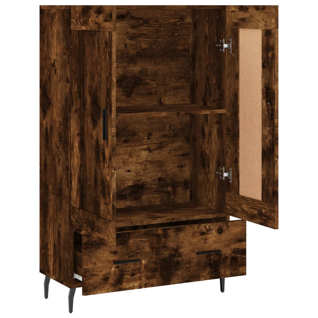 vidaXL Dulap înalt, stejar afumat, 69,5x31x115 cm, lemn prelucrat