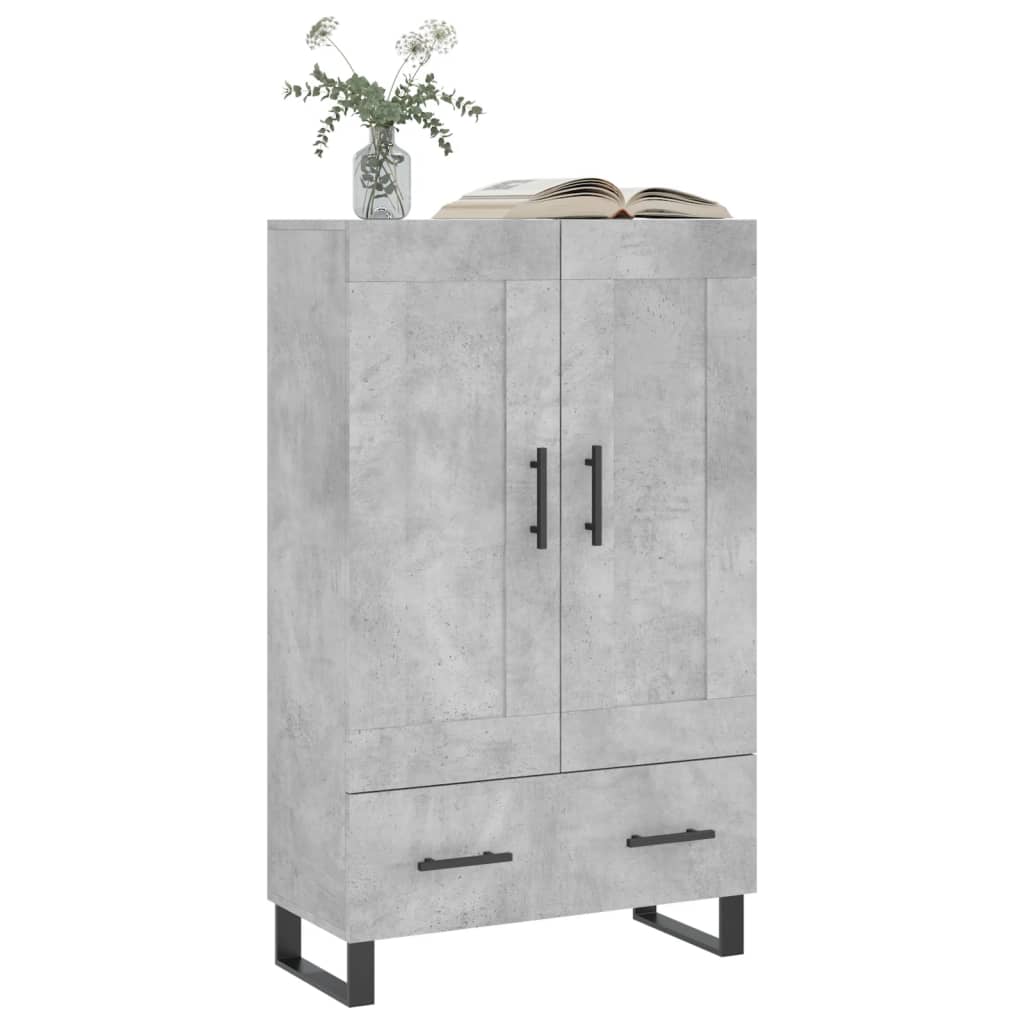 vidaXL Dulap înalt, gri beton, 69,5x31x115 cm, lemn compozit