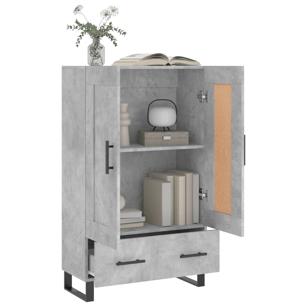 vidaXL Dulap înalt, gri beton, 69,5x31x115 cm, lemn compozit