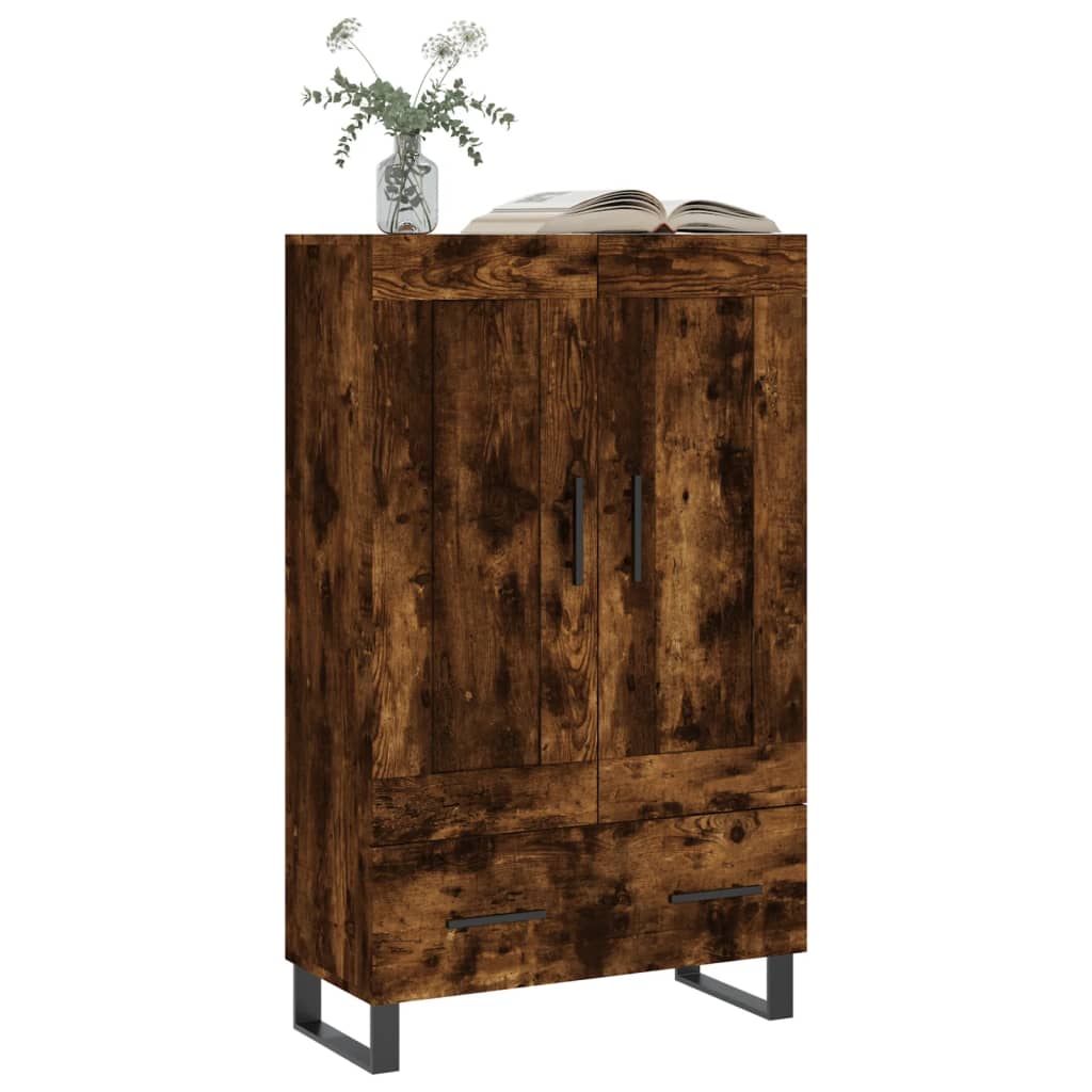 vidaXL Dulap înalt, stejar afumat, 69,5x31x115 cm, lemn prelucrat