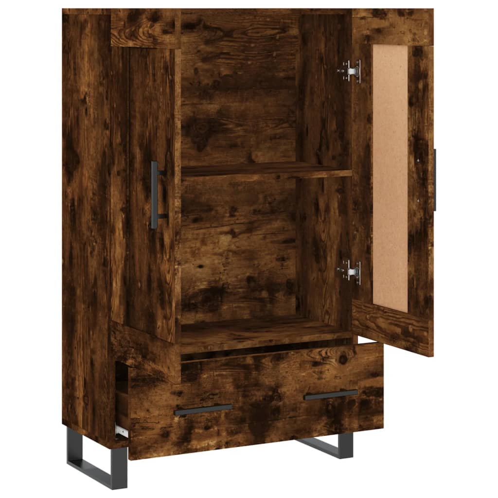 vidaXL Dulap înalt, stejar afumat, 69,5x31x115 cm, lemn prelucrat