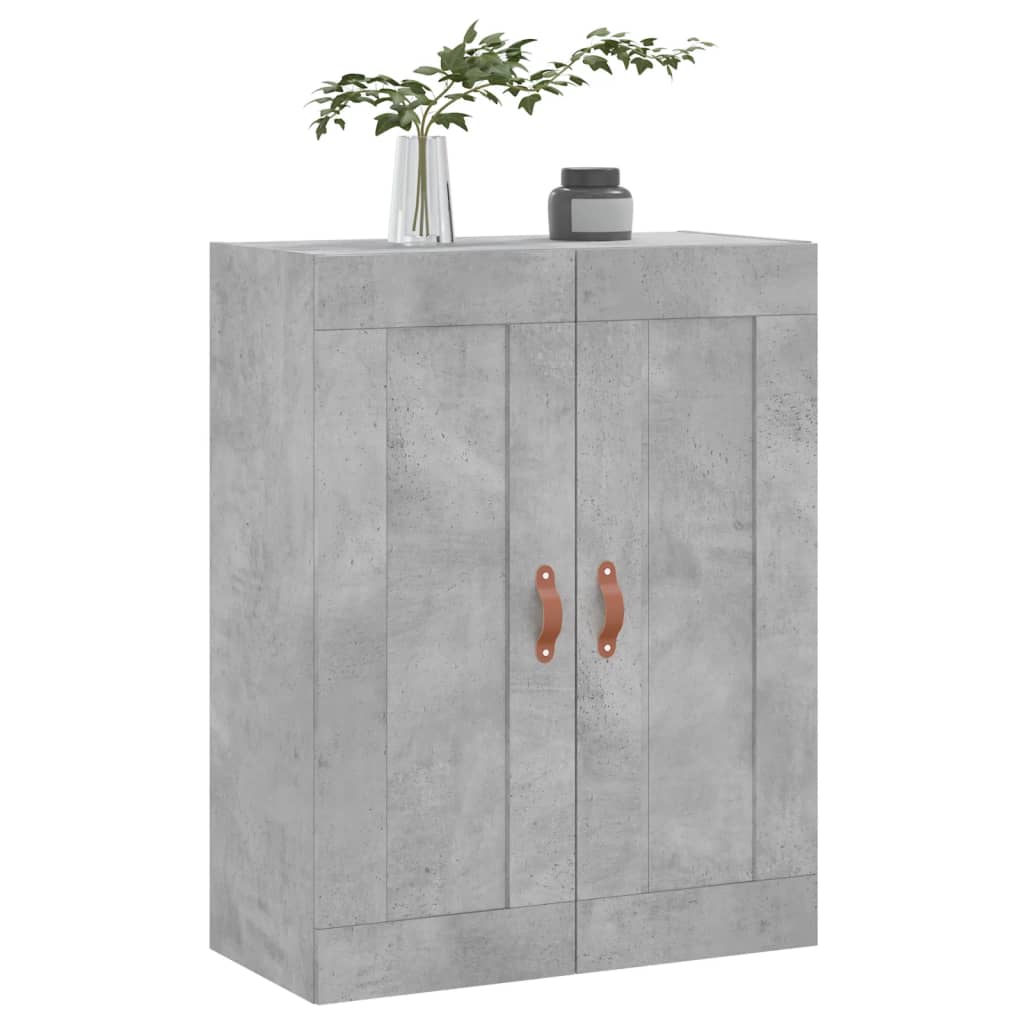 vidaXL Dulap pe perete, gri beton, 69,5x34x90 cm, lemn prelucrat