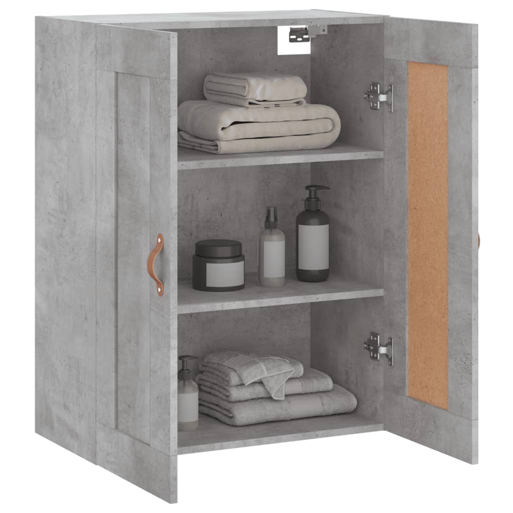 vidaXL Dulap pe perete, gri beton, 69,5x34x90 cm, lemn prelucrat