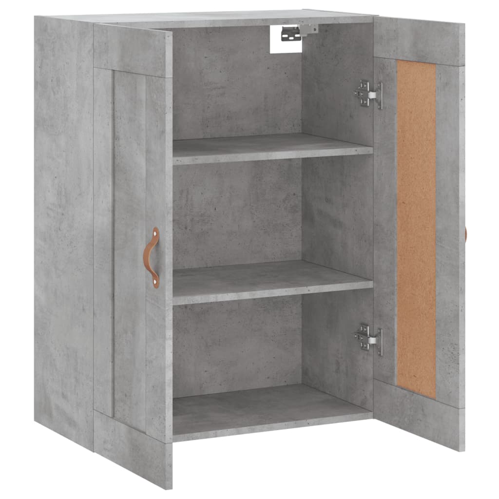 vidaXL Dulap pe perete, gri beton, 69,5x34x90 cm, lemn prelucrat