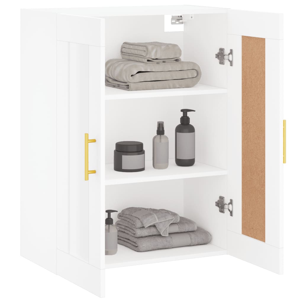 vidaXL Dulap montat pe perete, alb, 69,5x34x90 cm, lemn prelucrat vidaXL Dulap montat pe perete, alb, 69,5x34x90 cm, lemn prelucrat