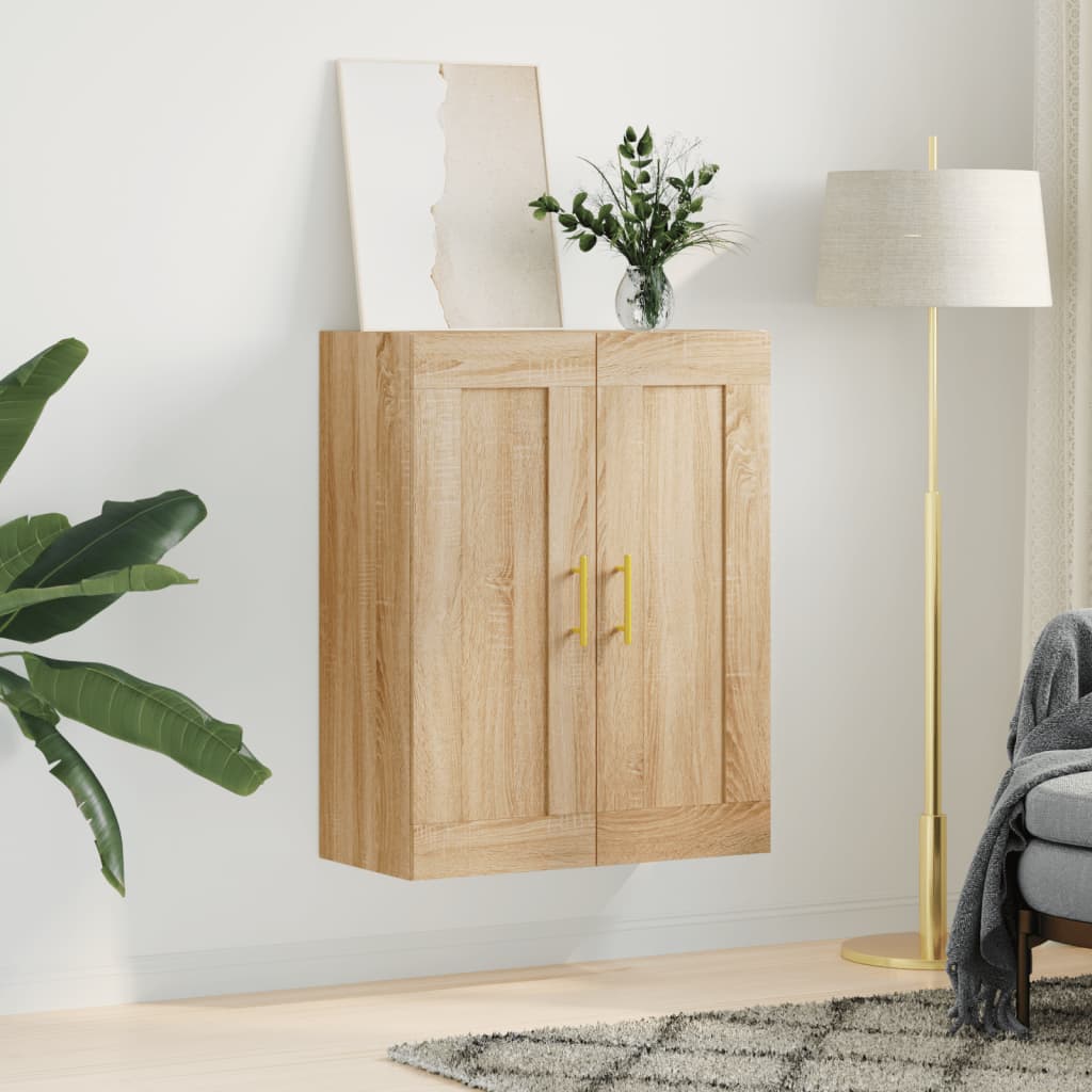 vidaXL Dulap TV pe perete stejar sonoma, 69,5x34x90 cm, lemn prelucrat