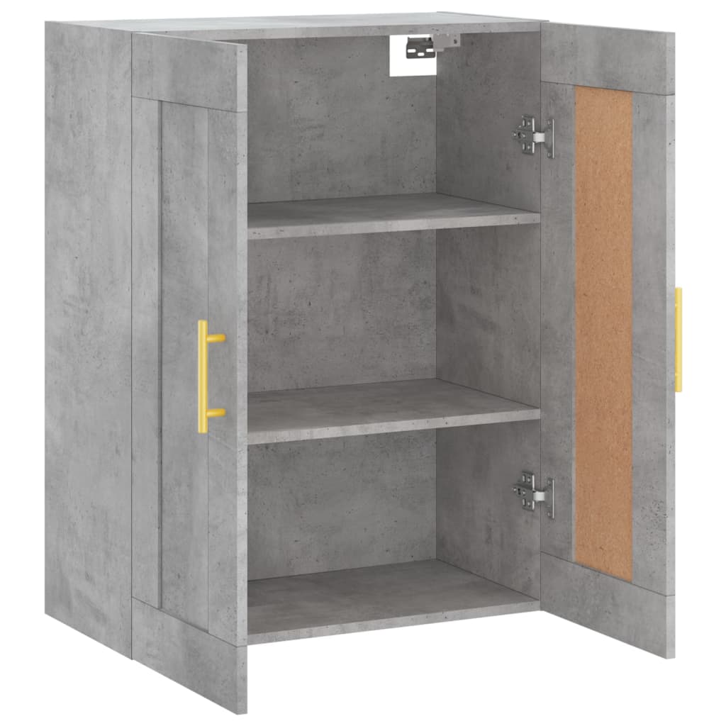 vidaXL Dulap pe perete, gri beton, 69,5x34x90 cm, lemn prelucrat