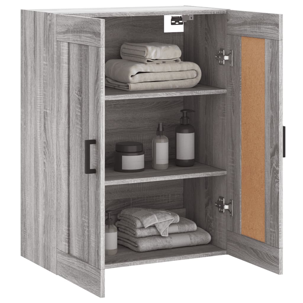 vidaXL Dulap pe perete, sonoma gri, 69,5x34x90 cm, lemn prelucrat