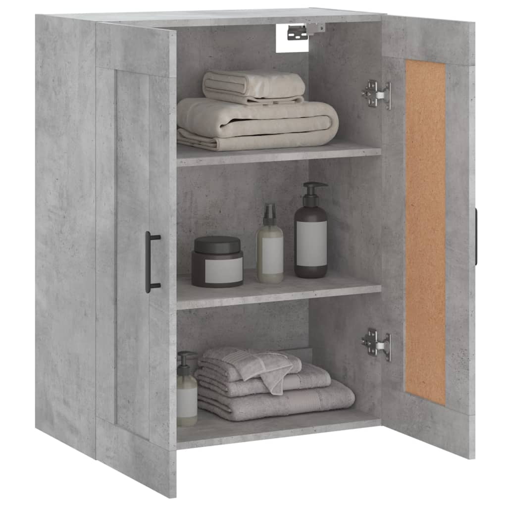 vidaXL Dulap pe perete, gri beton, 69,5x34x90 cm, lemn prelucrat
