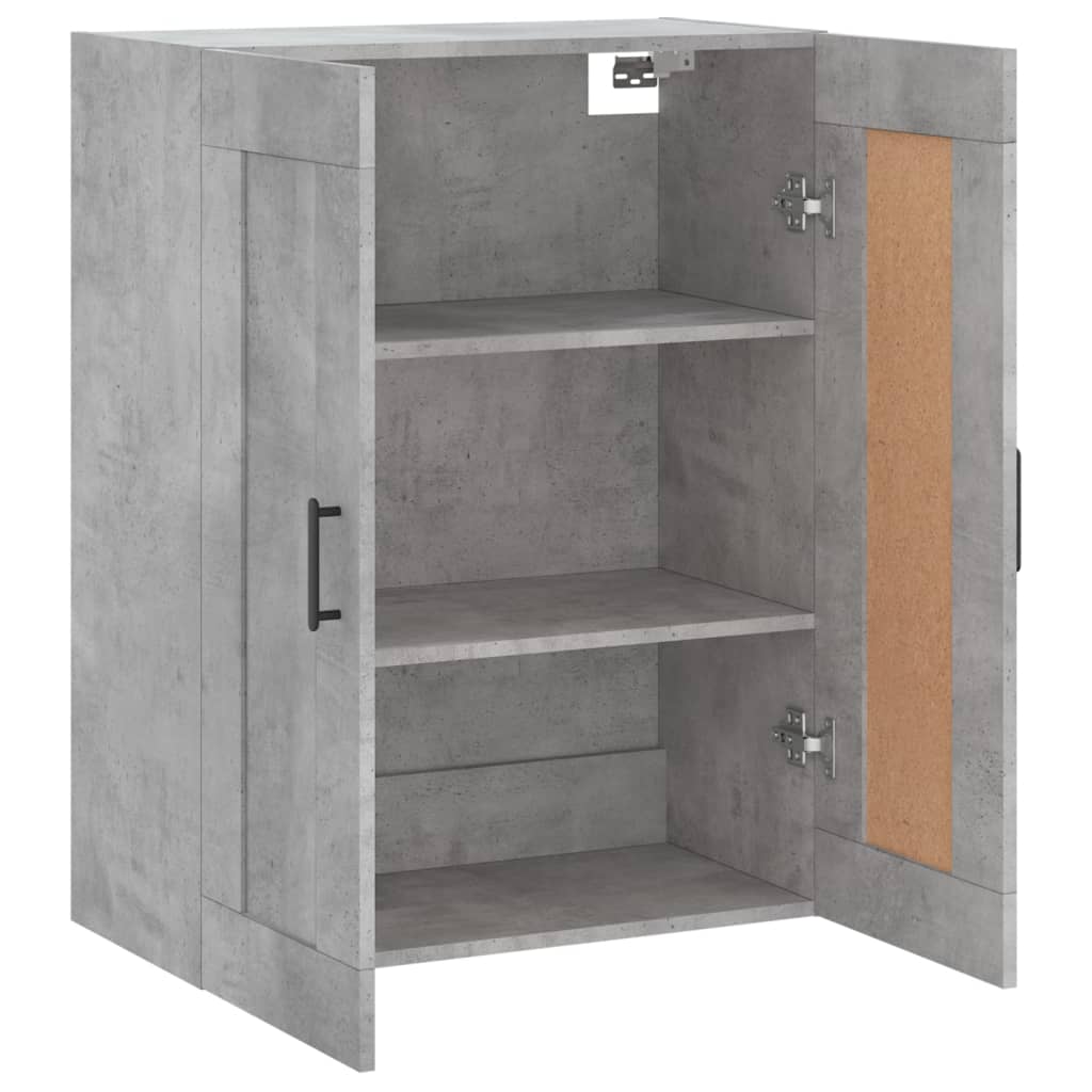 vidaXL Dulap pe perete, gri beton, 69,5x34x90 cm, lemn prelucrat
