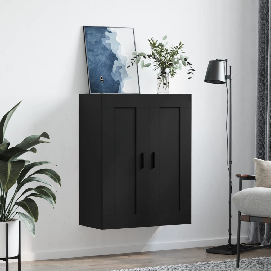 vidaXL Dulap montat pe perete, negru, 69,5x34x90 cm, lemn prelucrat
