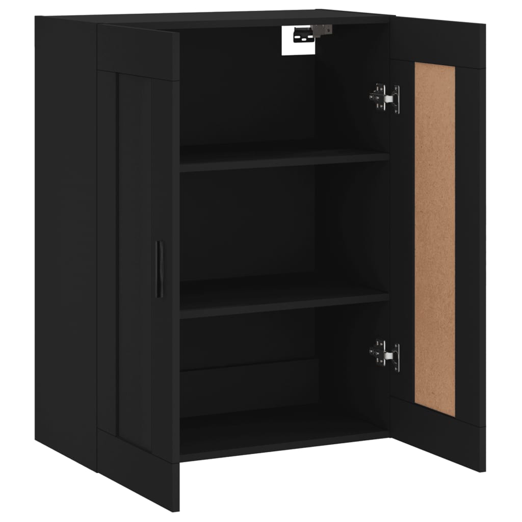 vidaXL Dulap montat pe perete, negru, 69,5x34x90 cm, lemn prelucrat