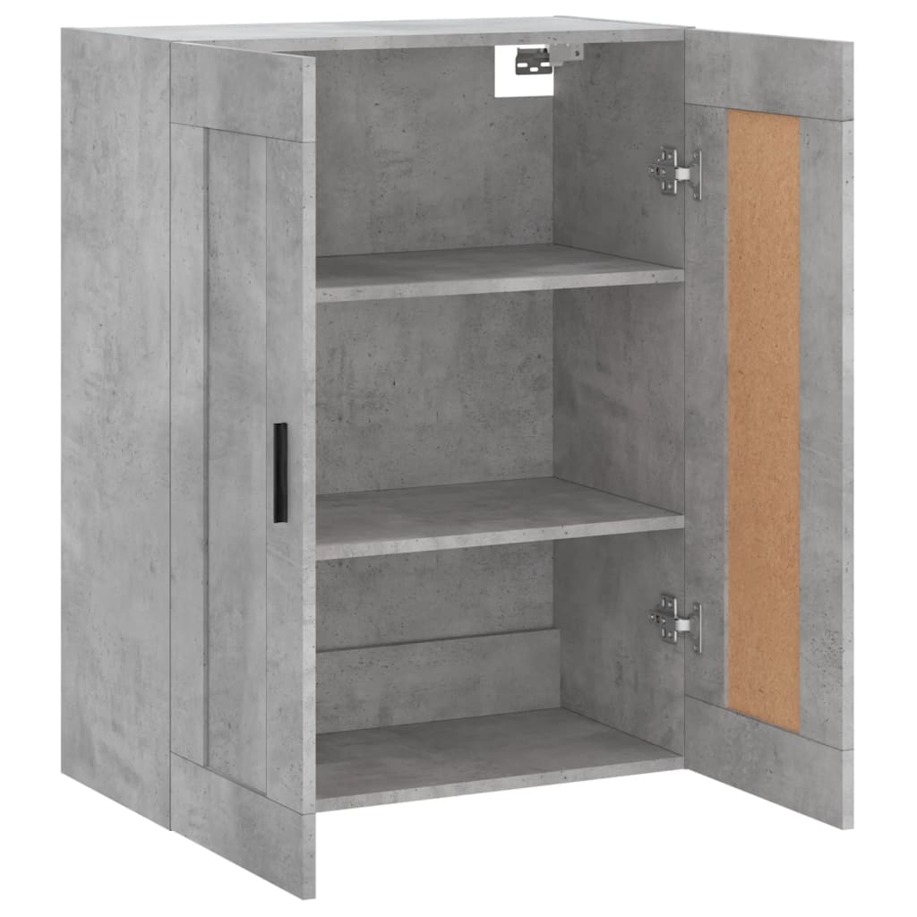 vidaXL Dulap pe perete, gri beton, 69,5x34x90 cm, lemn prelucrat