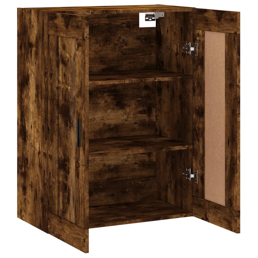 vidaXL Dulap pe perete, stejar afumat, 69,5x34x90 cm, lemn prelucrat