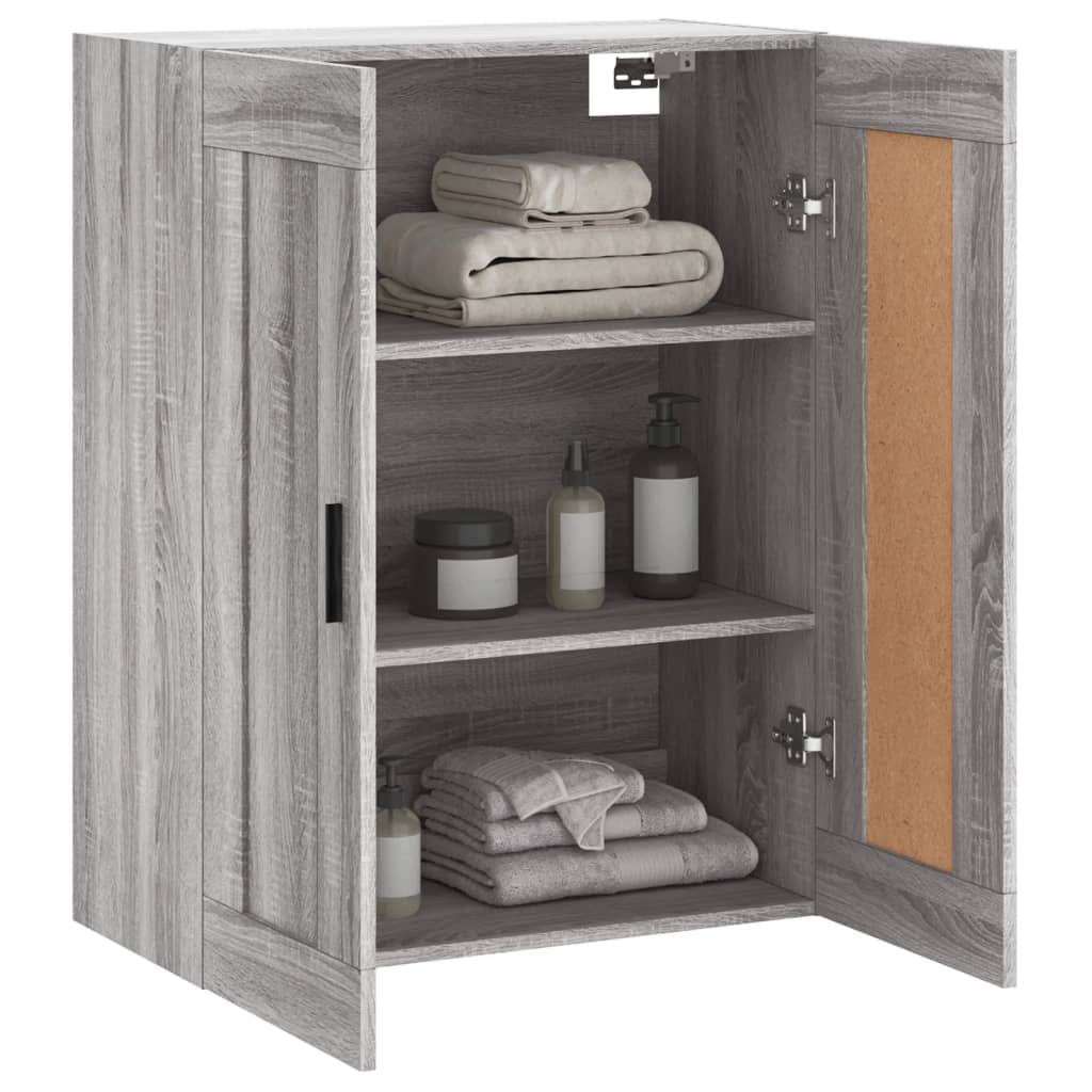 vidaXL Dulap pe perete, sonoma gri, 69,5x34x90 cm, lemn prelucrat