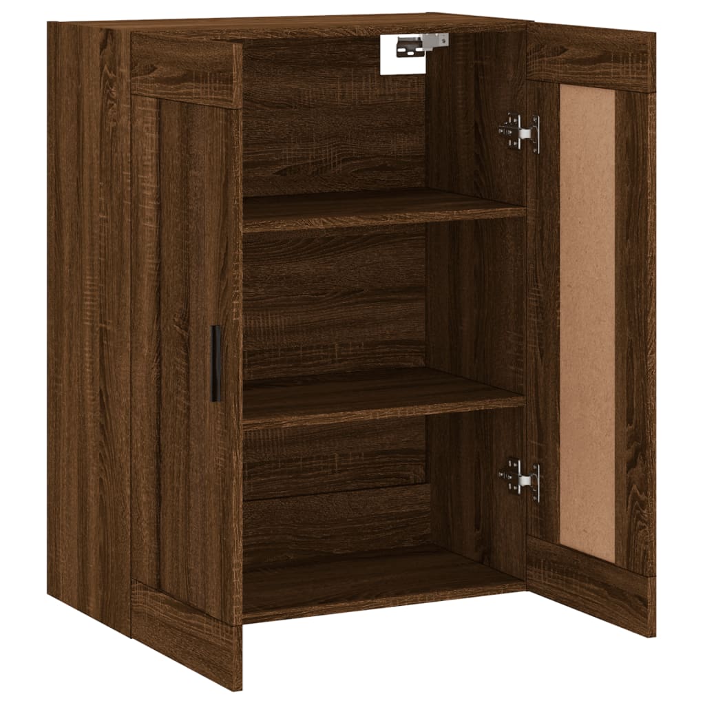 vidaXL Dulap pe perete, stejar maro, 69,5x34x90 cm, lemn prelucrat