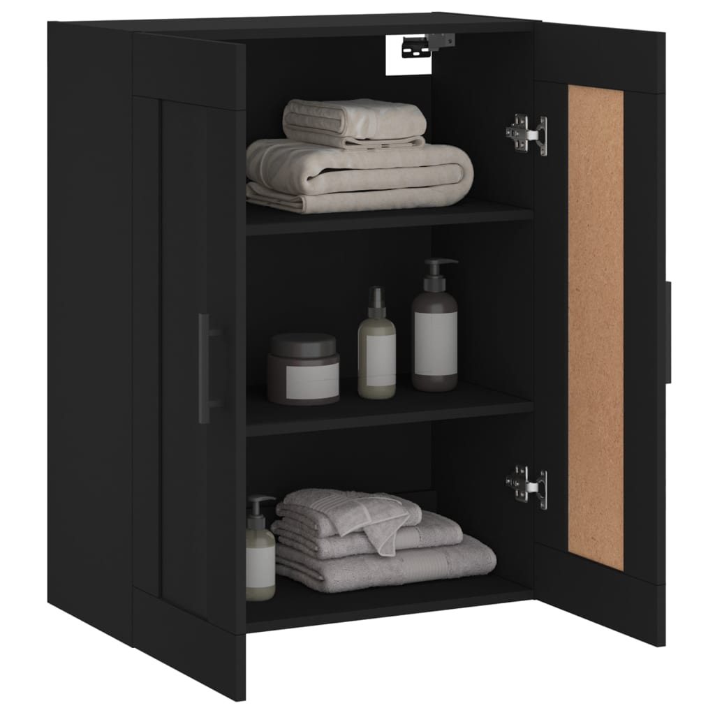 vidaXL Dulap montat pe perete, negru, 69,5x34x90 cm, lemn prelucrat