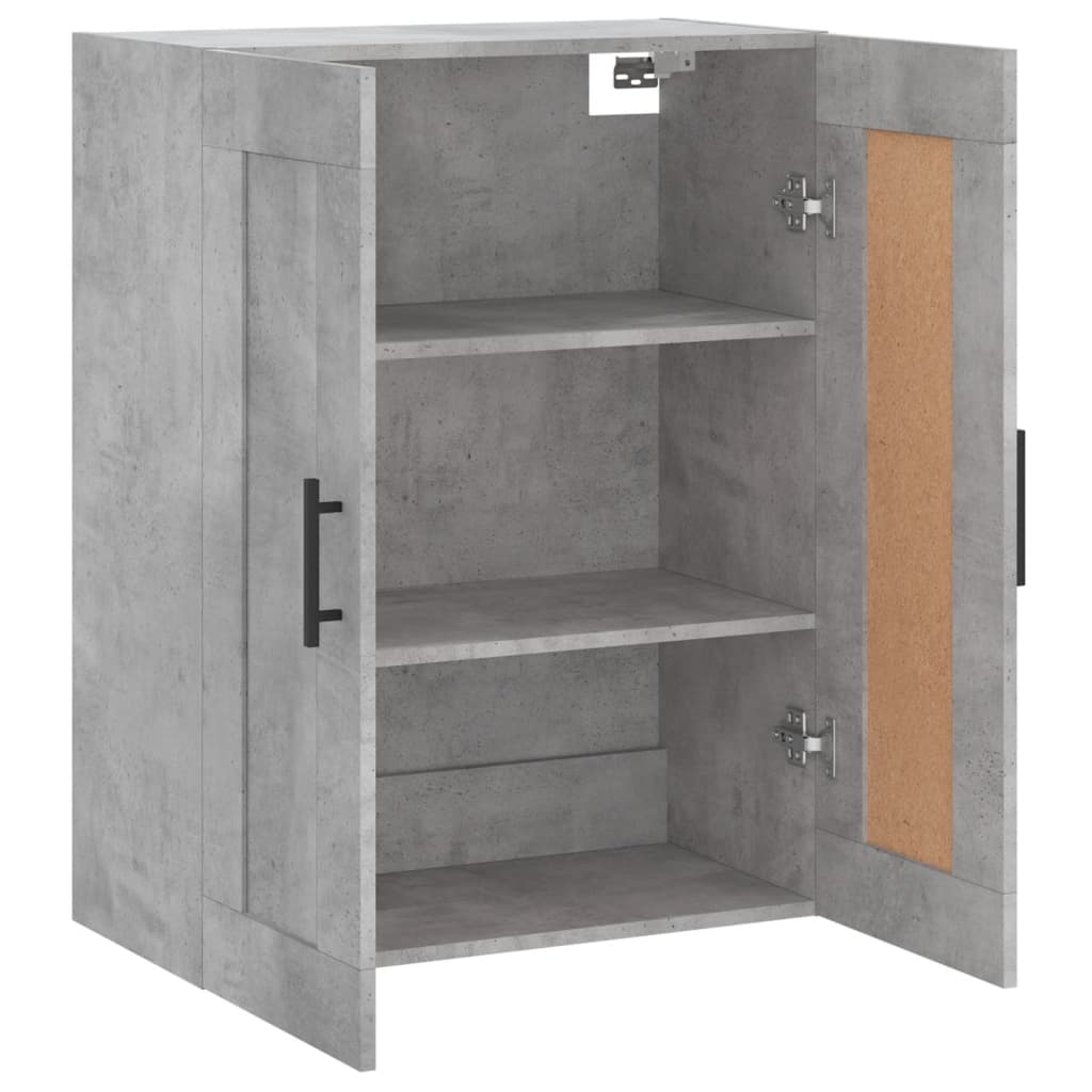 vidaXL Dulap pe perete, gri beton, 69,5x34x90 cm, lemn prelucrat