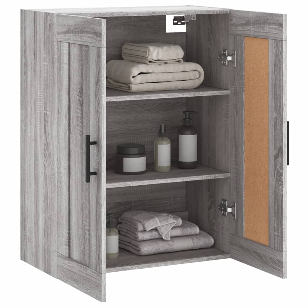 vidaXL Dulap pe perete, sonoma gri, 69,5x34x90 cm, lemn prelucrat